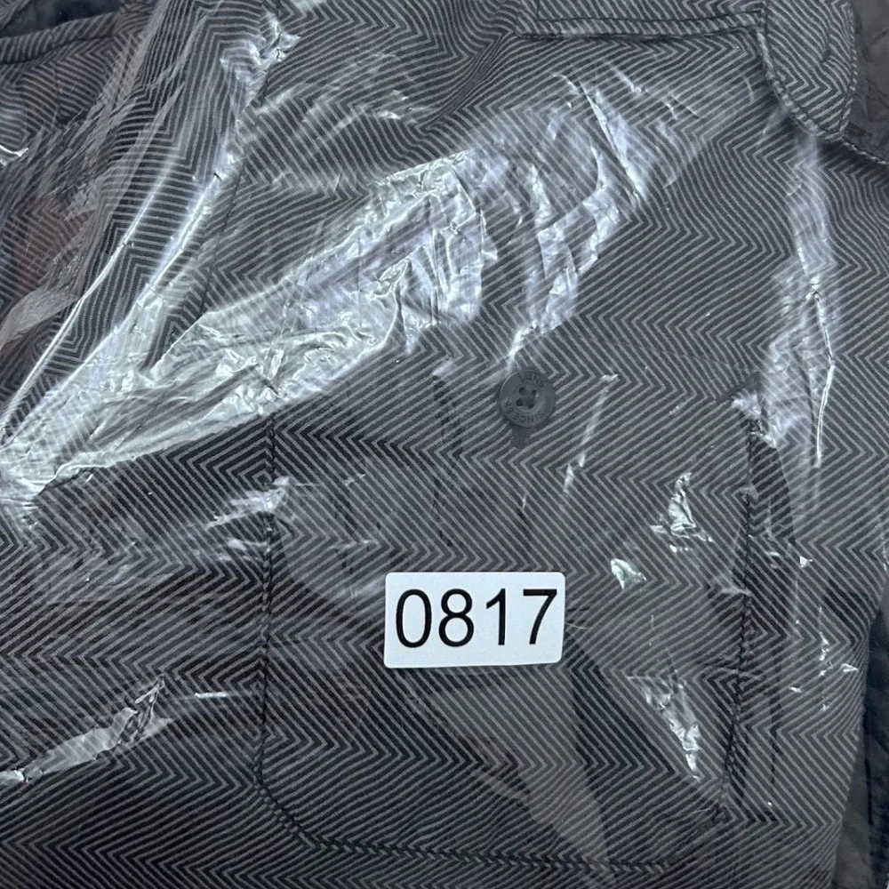 Vans Quilted Shirt Jacket Youth Medium Grey White Herringbone Lined‎ Puffer